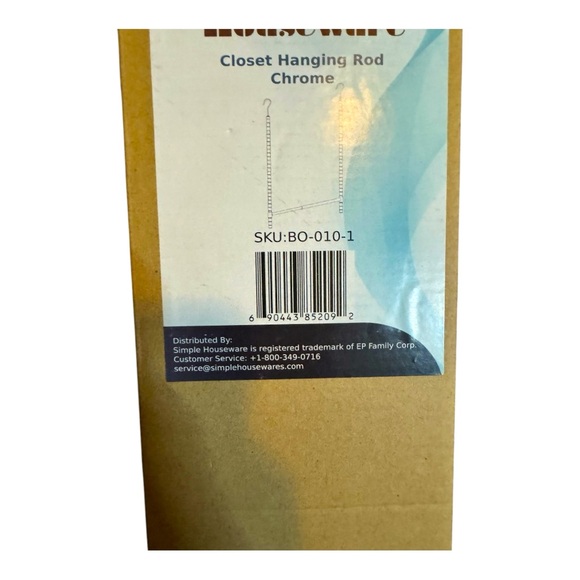Simple Houseware Closet Hanging Rod - Chrome (New) - Picture 2 of 2